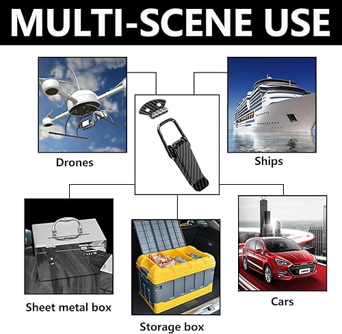 Miniatura 6 de Kewucn 2 cerrojos de clip para parachoques de automóvil, clips de bloqueo de gancho de seguridad de fibra de carbono duraderos, liberación rápida