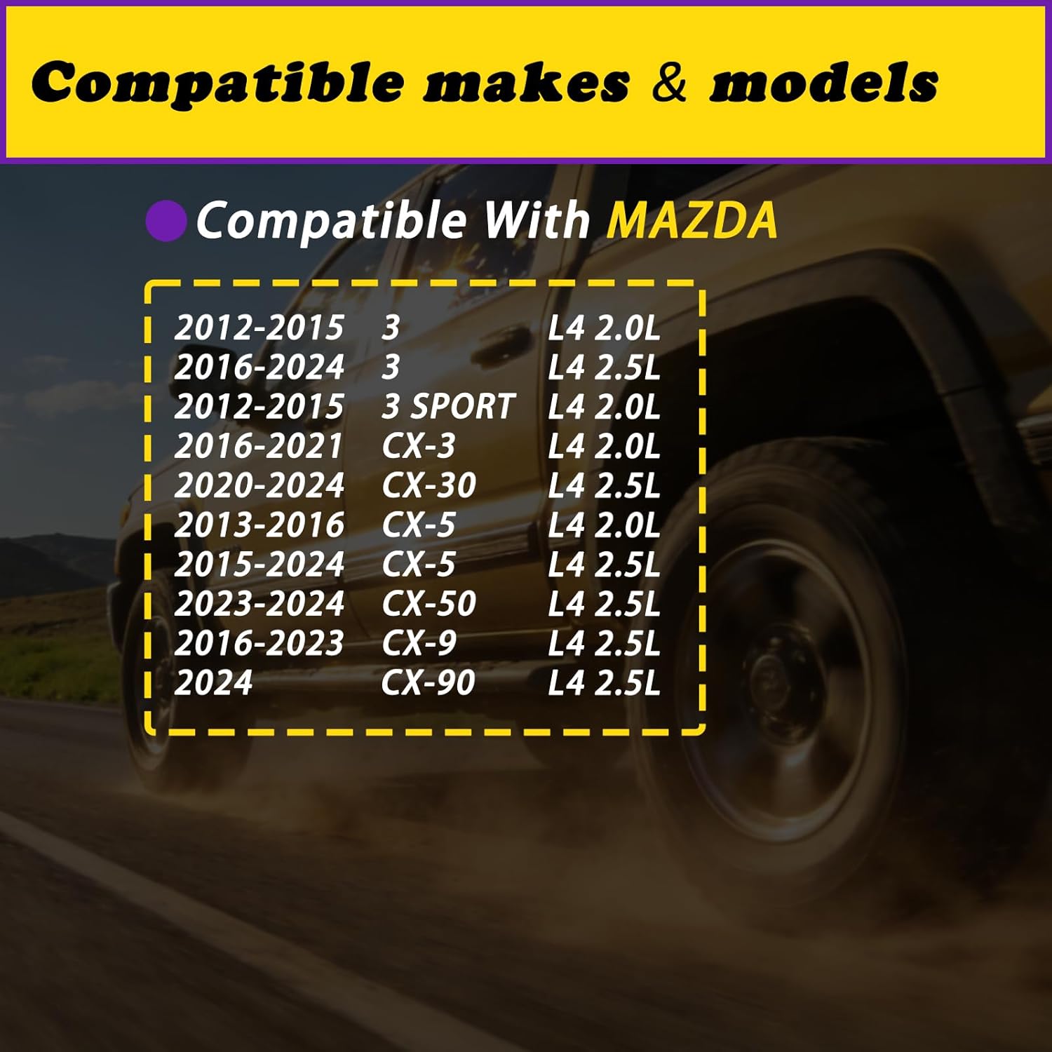 Engine Variable Valve Timing VVT Solenoid Compatible with Mazda 3 CX-5 3 Sport CX-9 CX-30 CX-50 CX-90 CX-3 L4 2.0L 2.5L 12 13 14 15 16 17 18 19 20 21 22 23 24 2012-2024 Replaces PE0114420 PE0114420A