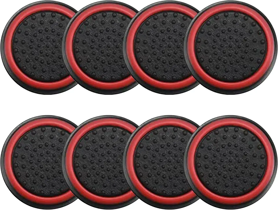 4 Pares de Grips Compatível com controle Joystick Playstation 3 4 5 PS3 PS4 PS5 Xbox One S X Series S X Nintendo Wii U Protetora Anti Derrapante Silicone Proteção do Botão Analógico (Vermelho)