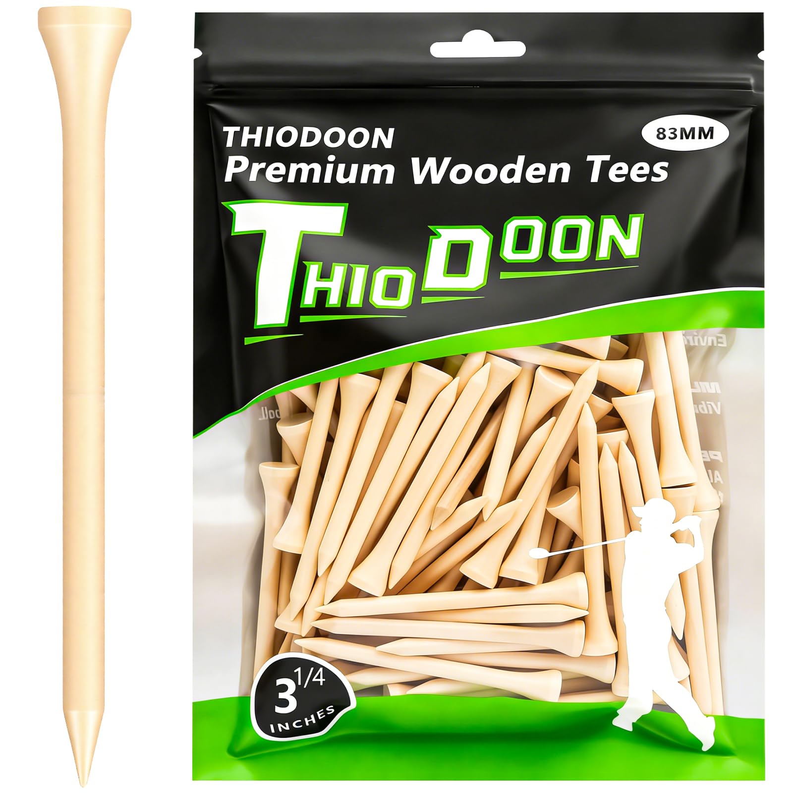 Golf tees Less Friction Wooden Tees Training for Golfer Professional Natural Wood Golf tees Bulk 100 Count Golfing Tees