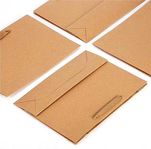 Miniatura 6 de EUSOAR Bolsas de papel de estraza para regalo, 55 unidades, 3 tamaños, reutilizables, resistentes, resistentes, resistentes, con asas, a granel,