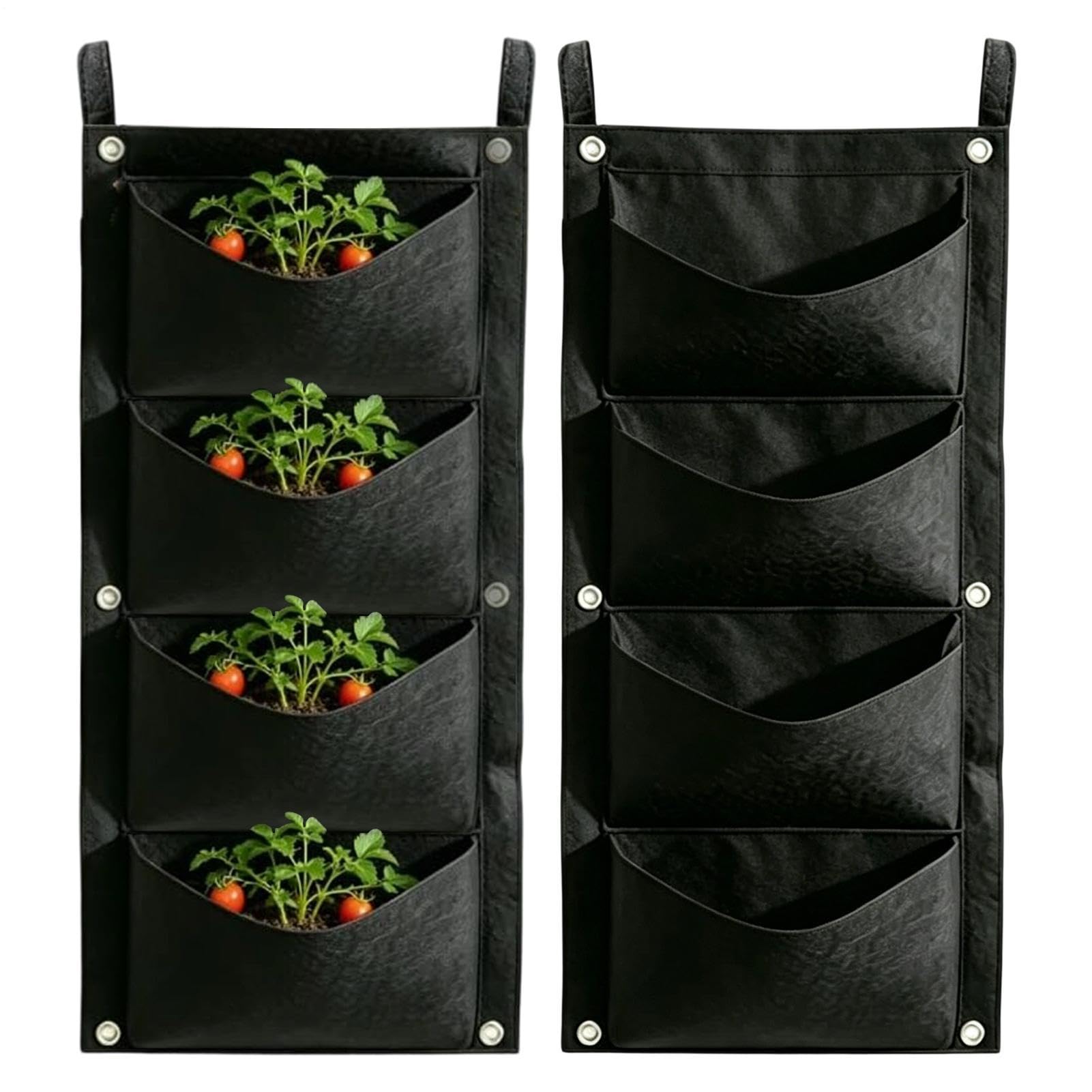 Jardinière inversée pour tomates à double poche murale drainante