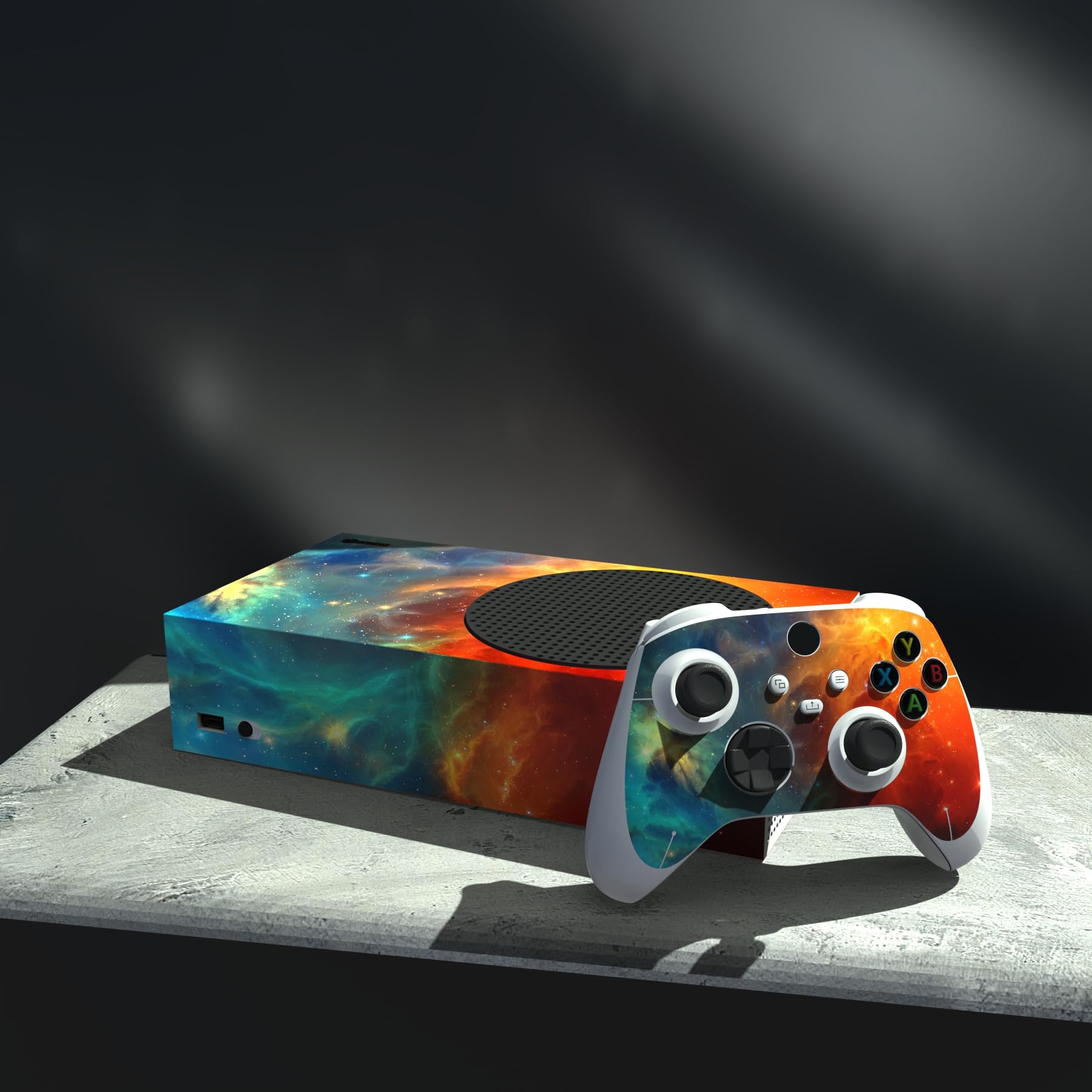 playvital Orange Star Universe Custom Vinyl Skins for Xbox Series S, Wrap Decal Cover Stickers for Xbox Series S Console Controller — view 4