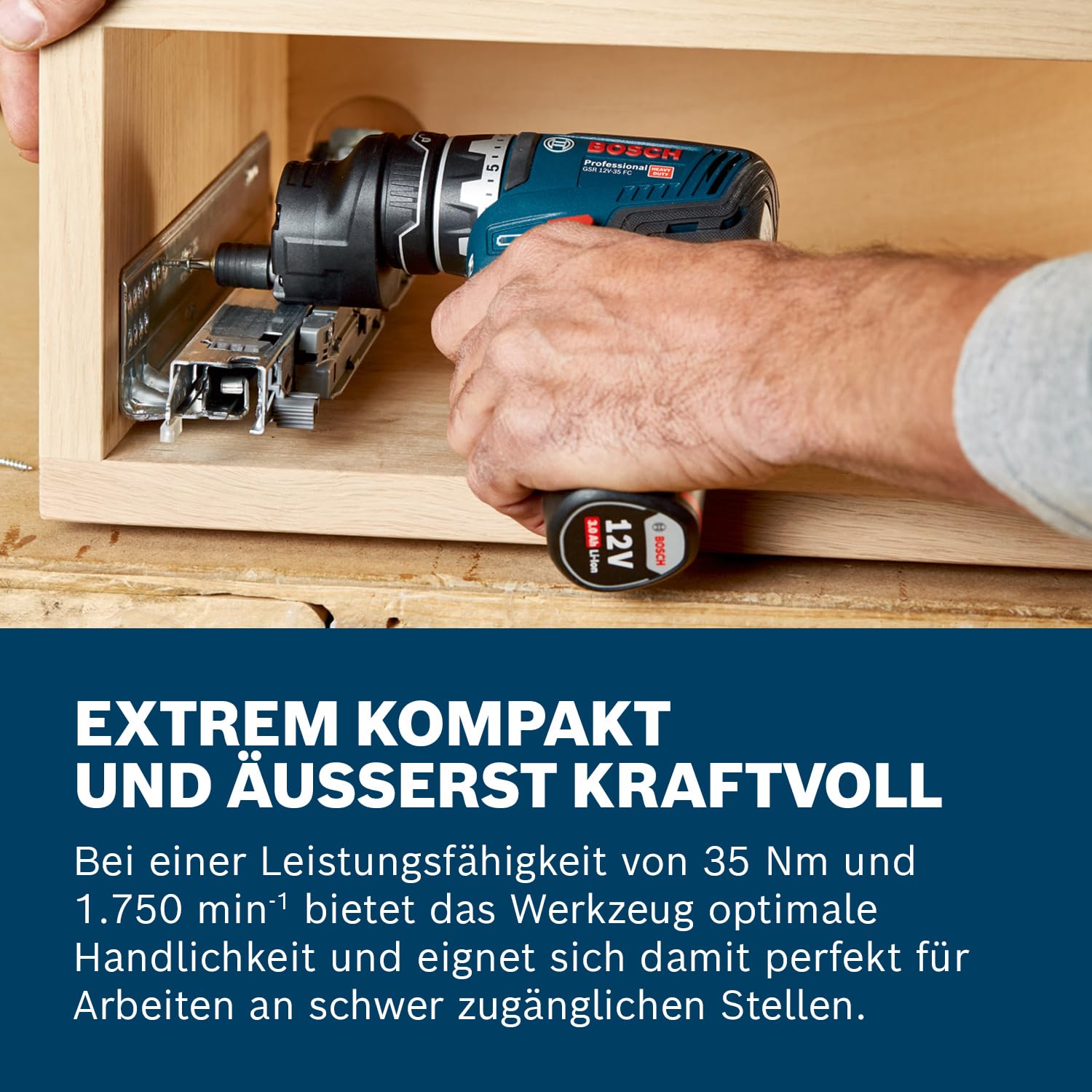 Bosch Professional 12V System Akku Bohrschrauber GSR 12V-35 FC - FlexiClick System (ohne Akku/Ladegerät)