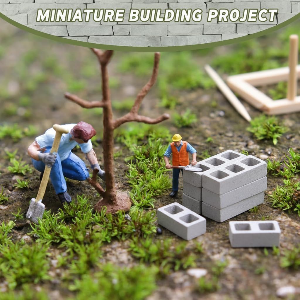 Real Mini Red Bricks, 1/12 Scale,50/100 Pcs
