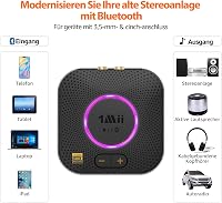 Receptor audio HiFi Bluetooth 5.3 1Mii B06S Plus cu LDAC, aptX HD și LL, RCA și jack de 3,5 mm cu control al volumului pentru boxe stereo și amplificator 4