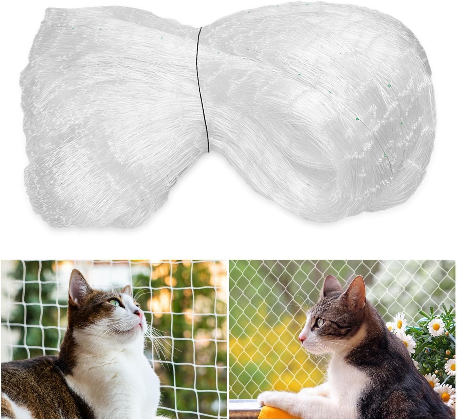 Rete per Gatti, 3x10m Rete Invisibile Protezione Balcone per Gatti, Resistente ai Morsi, Ai Raggi UV e alle Intemperie, per Balconi, Scale, Terrazzee e Finestre