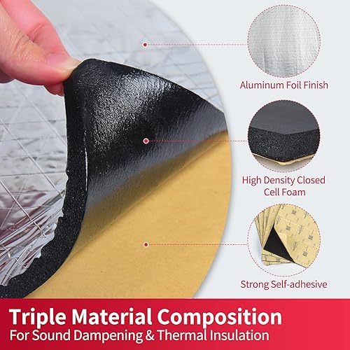 Miniatura 4 de Material de muerte de sonido para automóviles, 15.512 in (0.394 in) 36.94 pies cuadrados - Aislamiento de ruido automotriz y material de