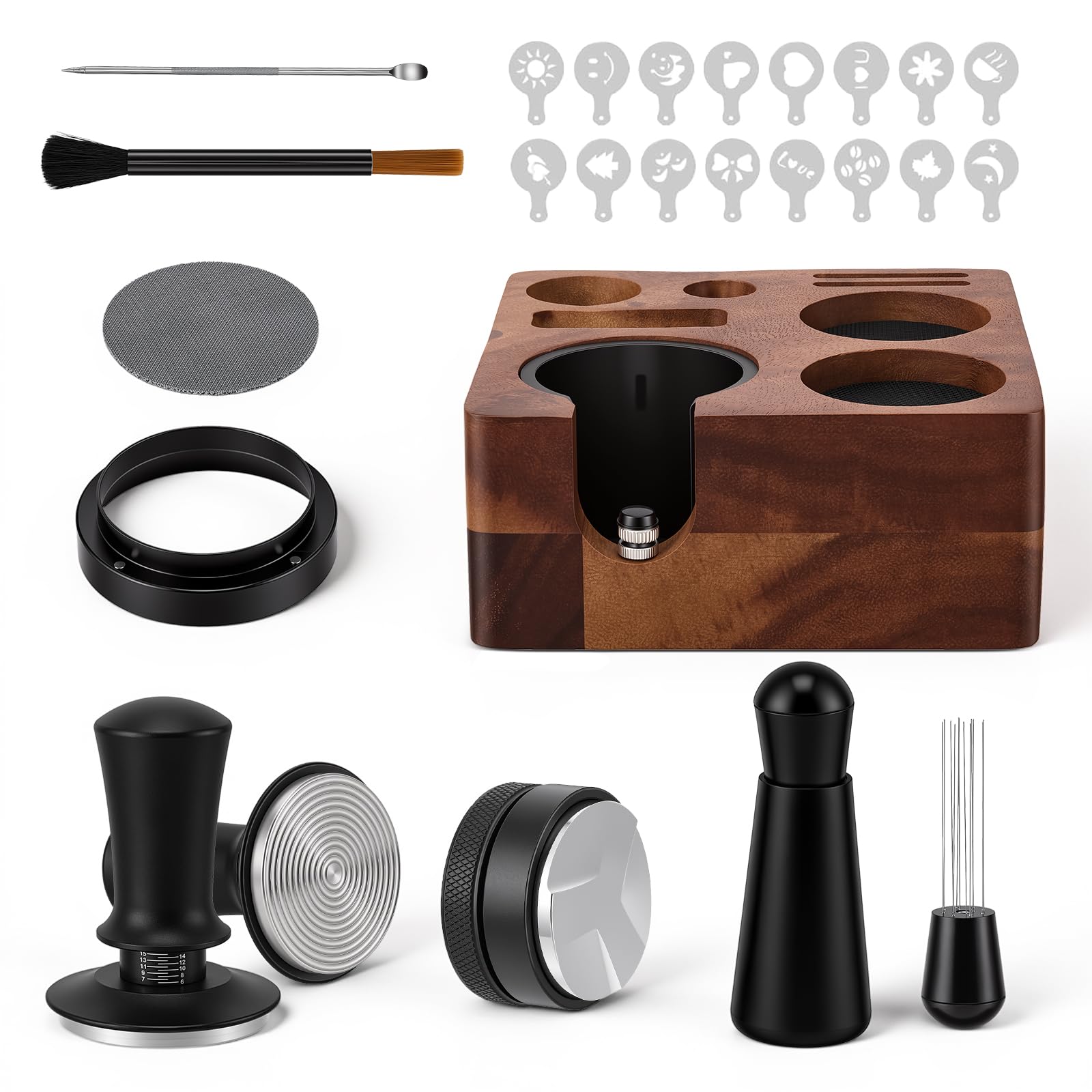 Station De Tassage 51mm,54mm,58mm,Ensemble Barista 9 en 1