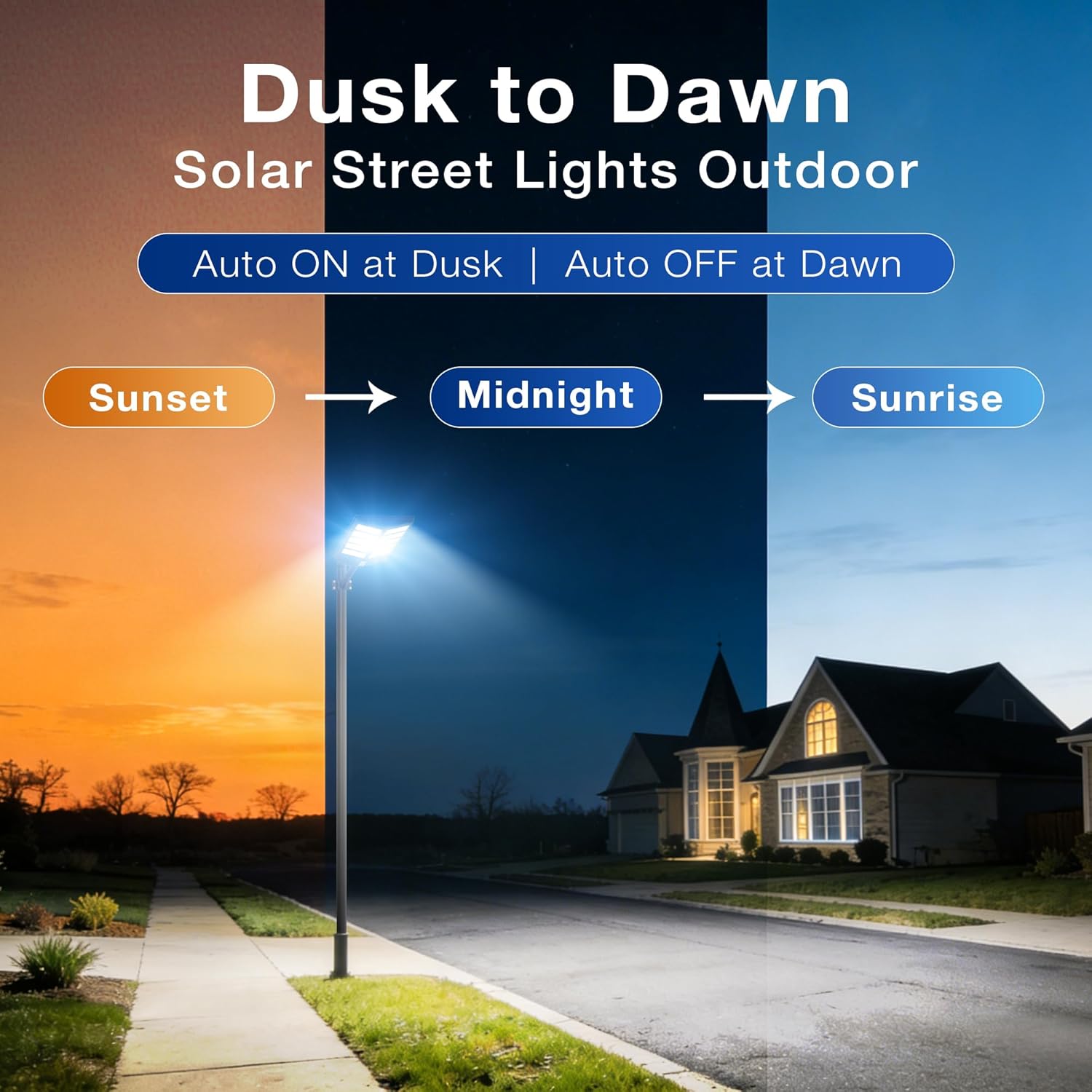 10000W Solar Lights Outdoor - 8000K Solar Street Lights Outdoor, IP66 Waterproof Motion Sensor Flood Lights with Remote Control, Dusk to Dawn, 350°Wide Angle Light for Parking Lot, Yard(2-Pack)