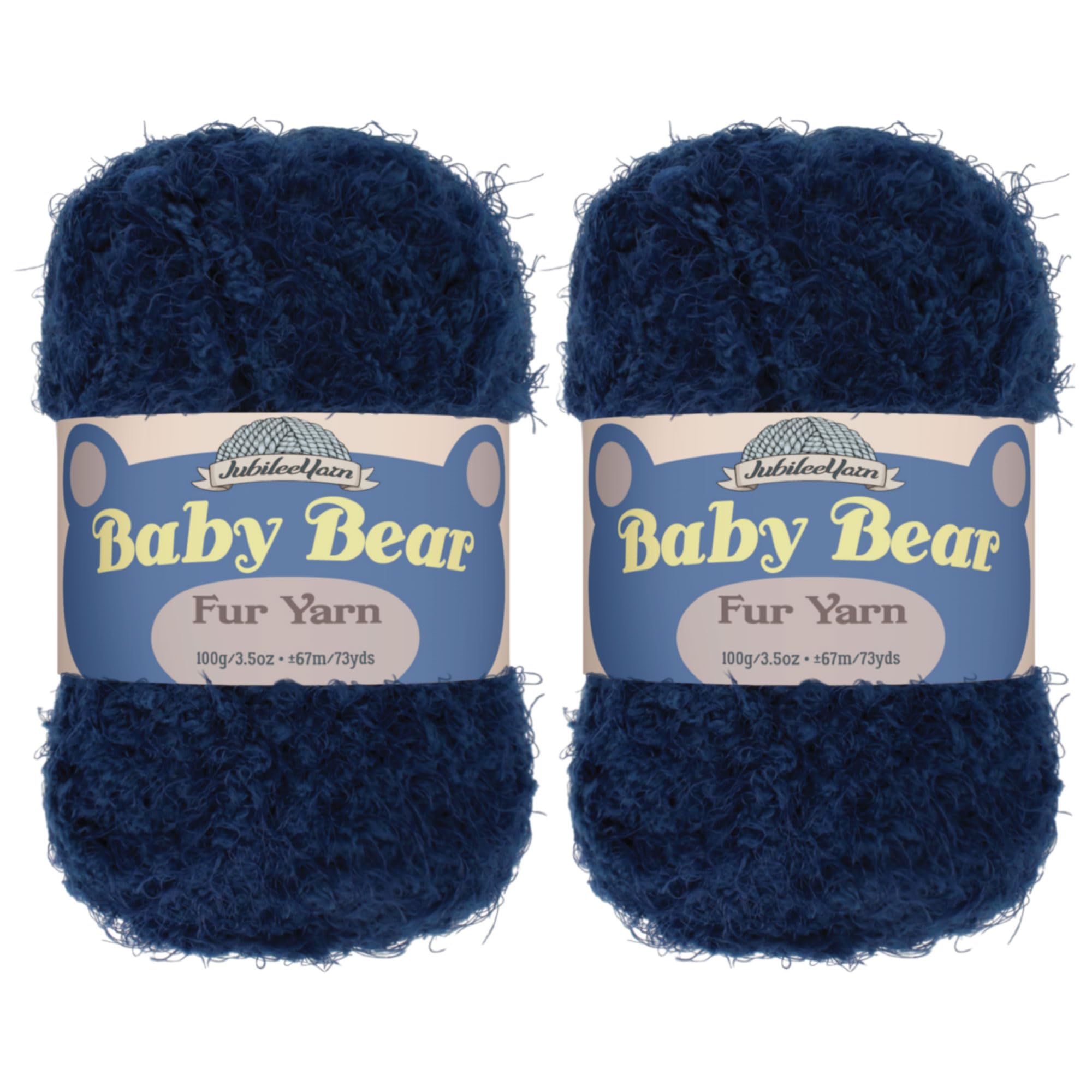 Lana de poliéster azul marino de 100g para tejer crochet pack de 2 madejas suaves