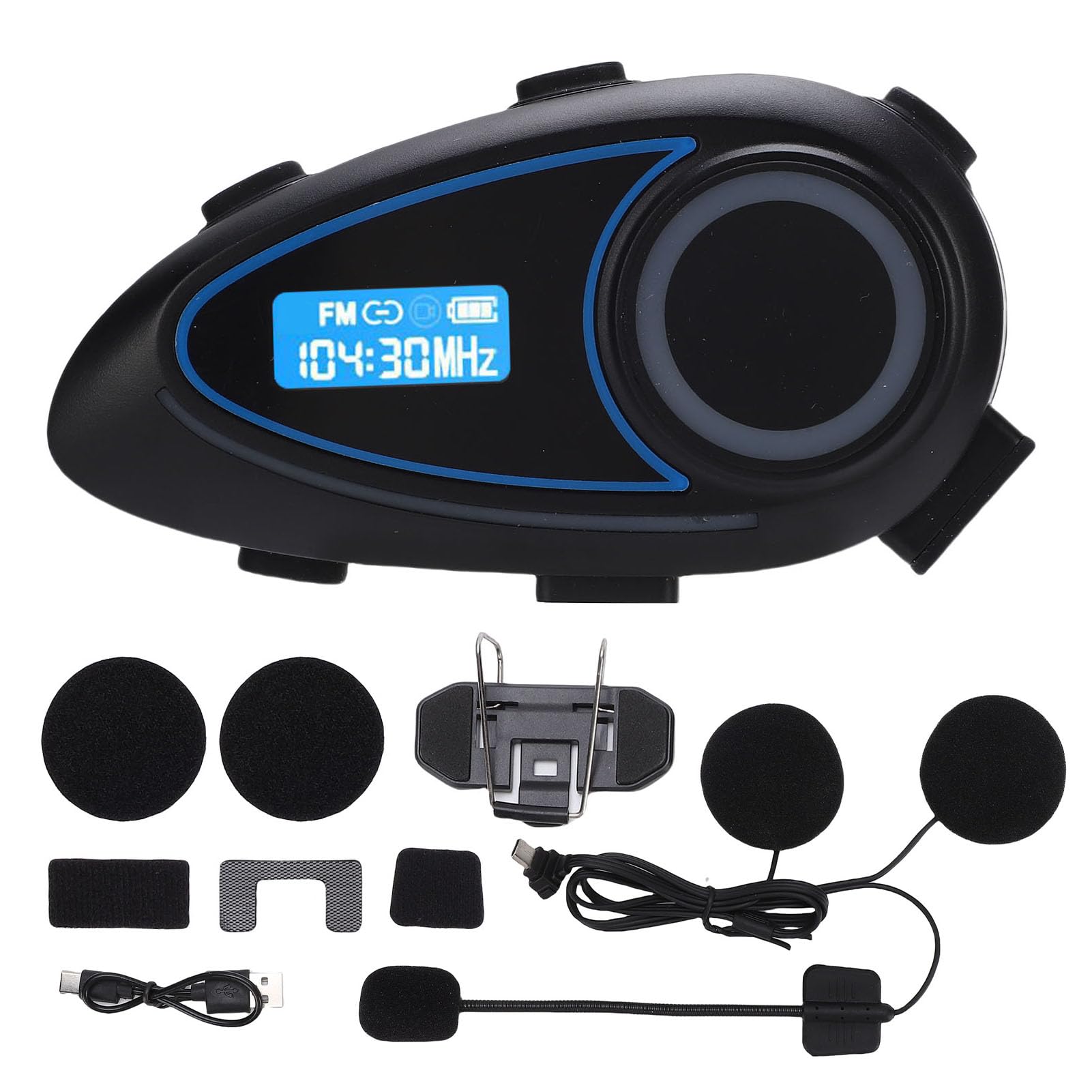 Haut-Parleur Bluetooth pour Moto étanche avec Suppression du Bruit pour Une Conduite en Toute sécurité, Musique Stéréo HiFi, Haut-parleurs 40 Mm, Bluetooth 5.4 pour écouteurs de Ski