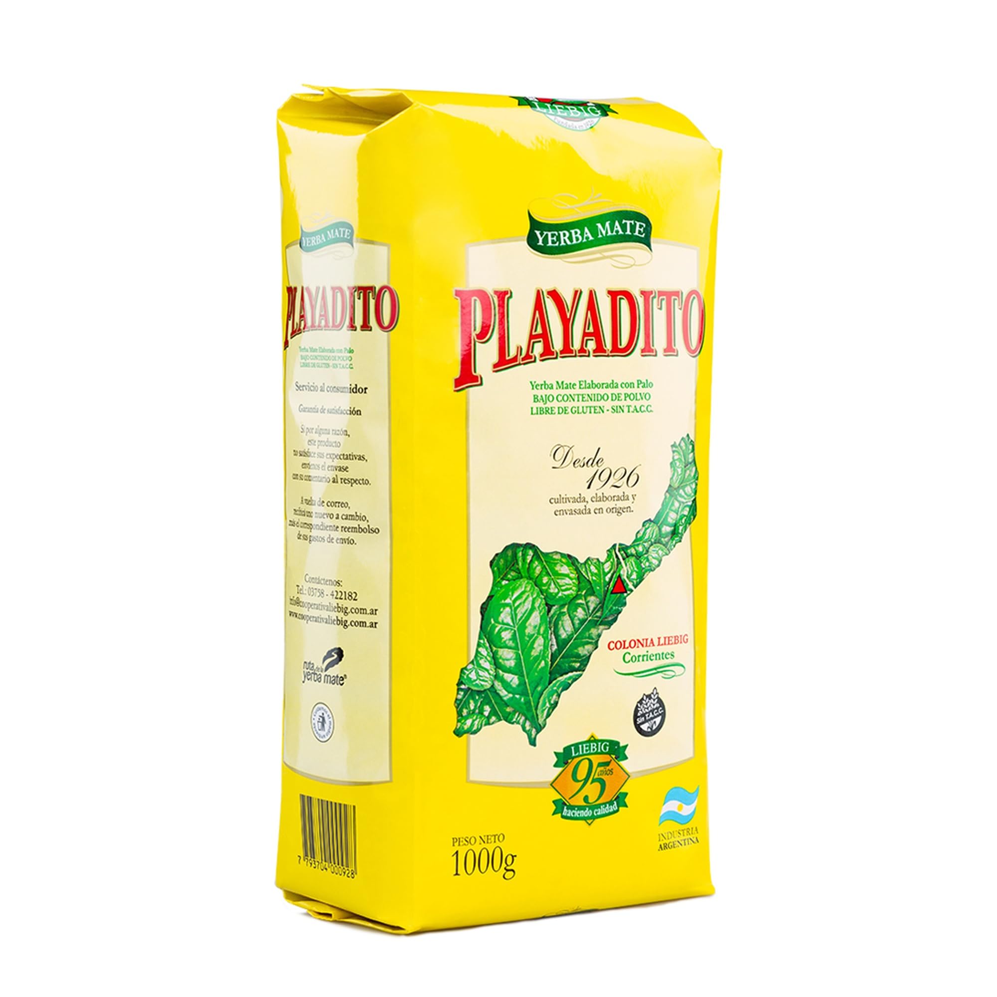 Playadito Yerba Mate Tè 1kg - Confezione da 3 - Antiossidante, Energetico, Contiene minerali e vitamina B - Dall'Argentina