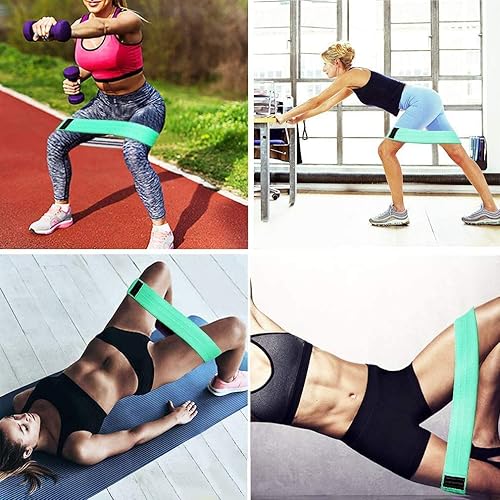 Miniatura 3 de Bandas de resistencia para piernas y glúteos, bandas anchas de ejercicio de tela elástica antideslizante y gruesas, bandas elásticas de fitness para