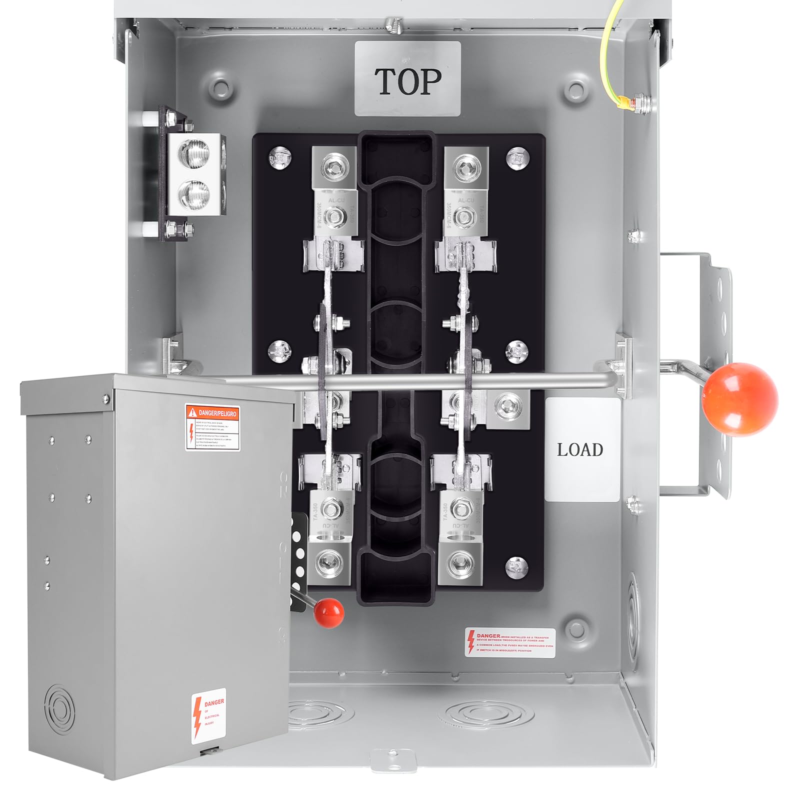 200 Amp Manual Transfer Switch, 120/240V 48000W Transfer Switches for Outdoor and Indoor Use, Heavy Duty Construction, Enlarged NEMA 3R Enclosure,