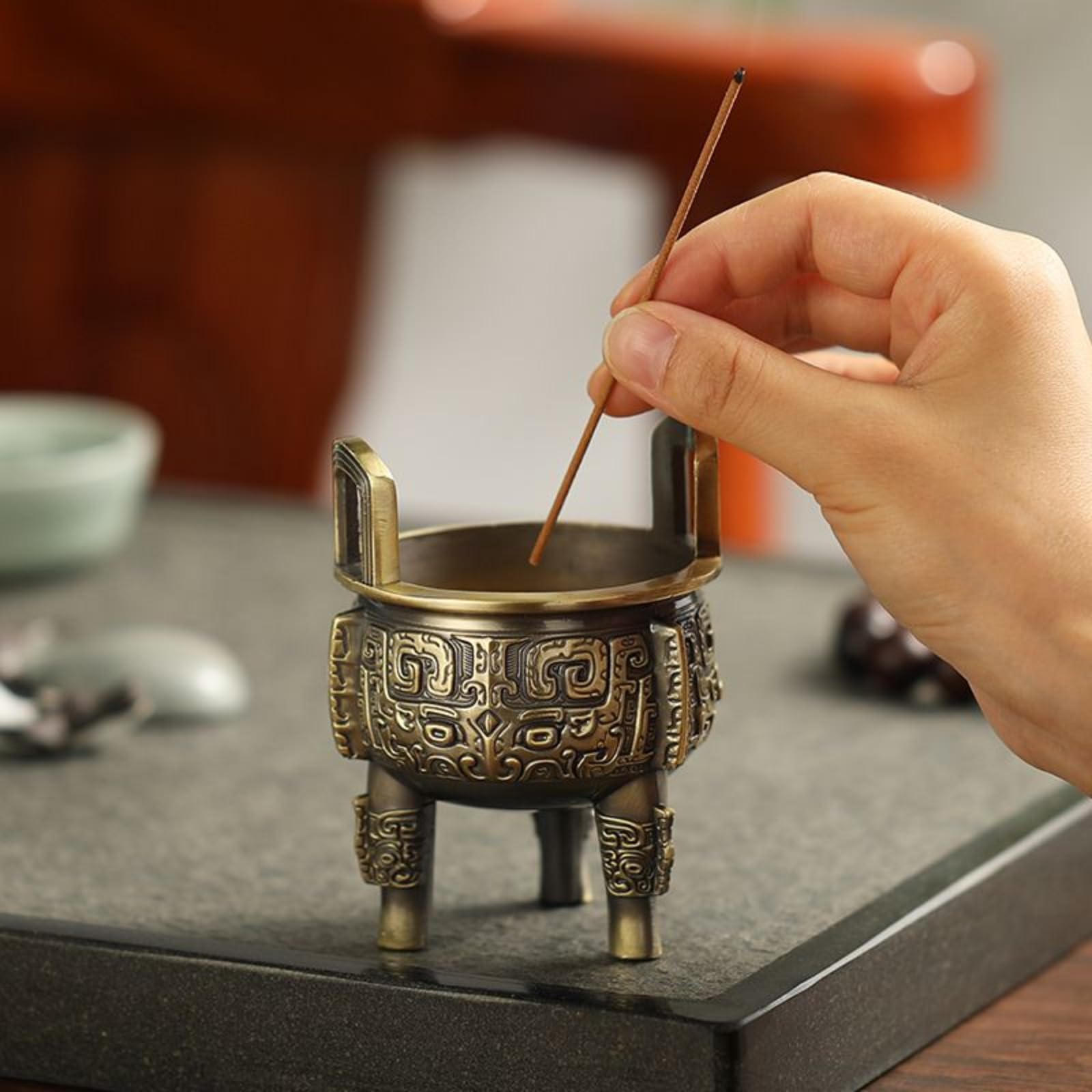Porta incenso Zen Spirit, 9,8 cm, ornamento per casa da tè