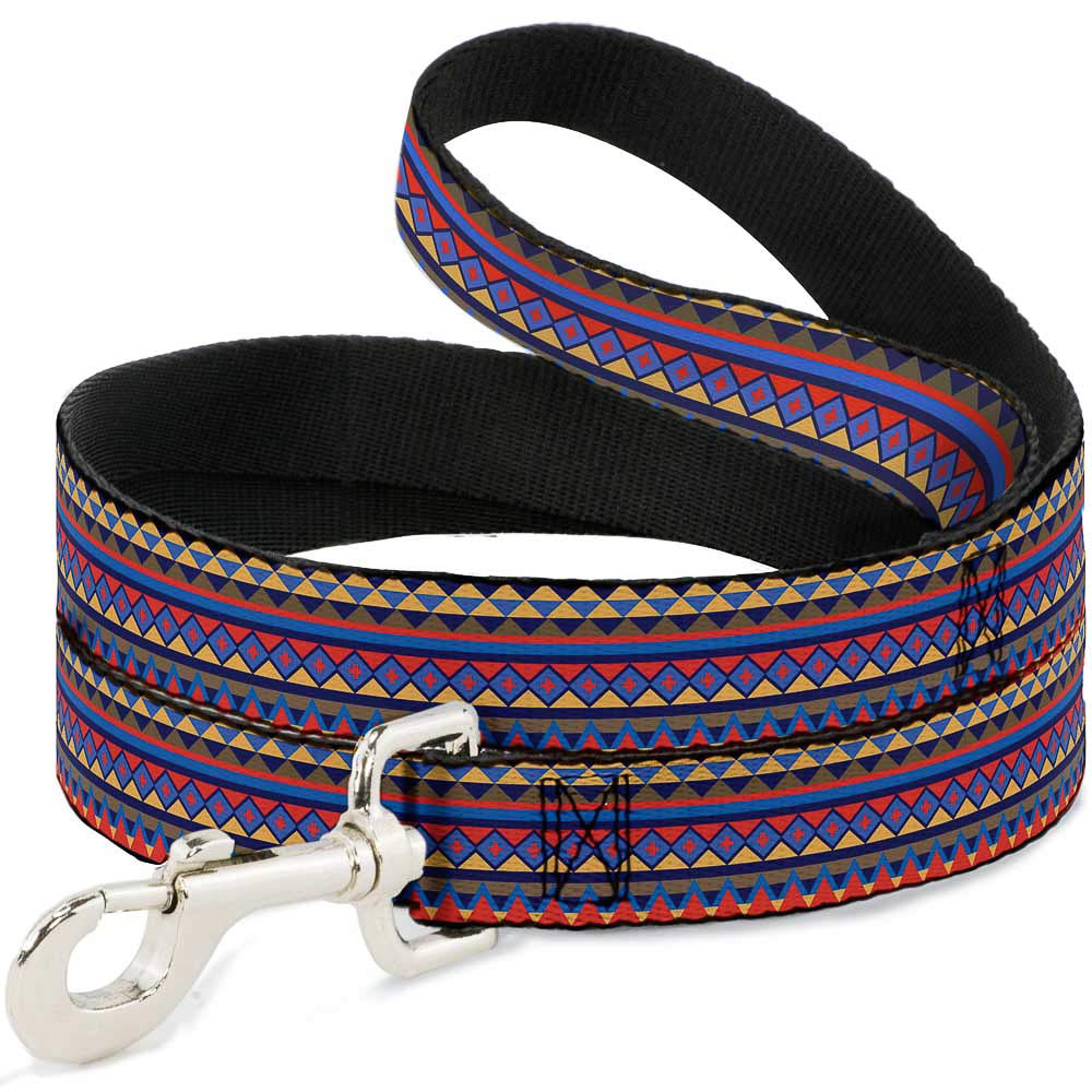 Laisse pour chien Buckle-Down Aztec15 de 1,8m de long coloris bleu orange