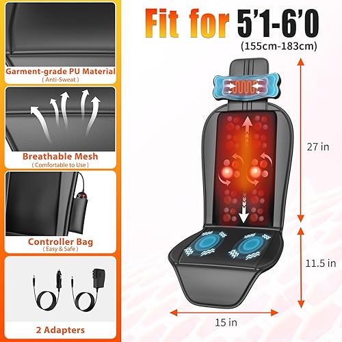 Miniatura 7 de Masajeador de espalda Shiatsu,Masajeador de amasamiento para espalda completa,Masajeador de asiento para oficina