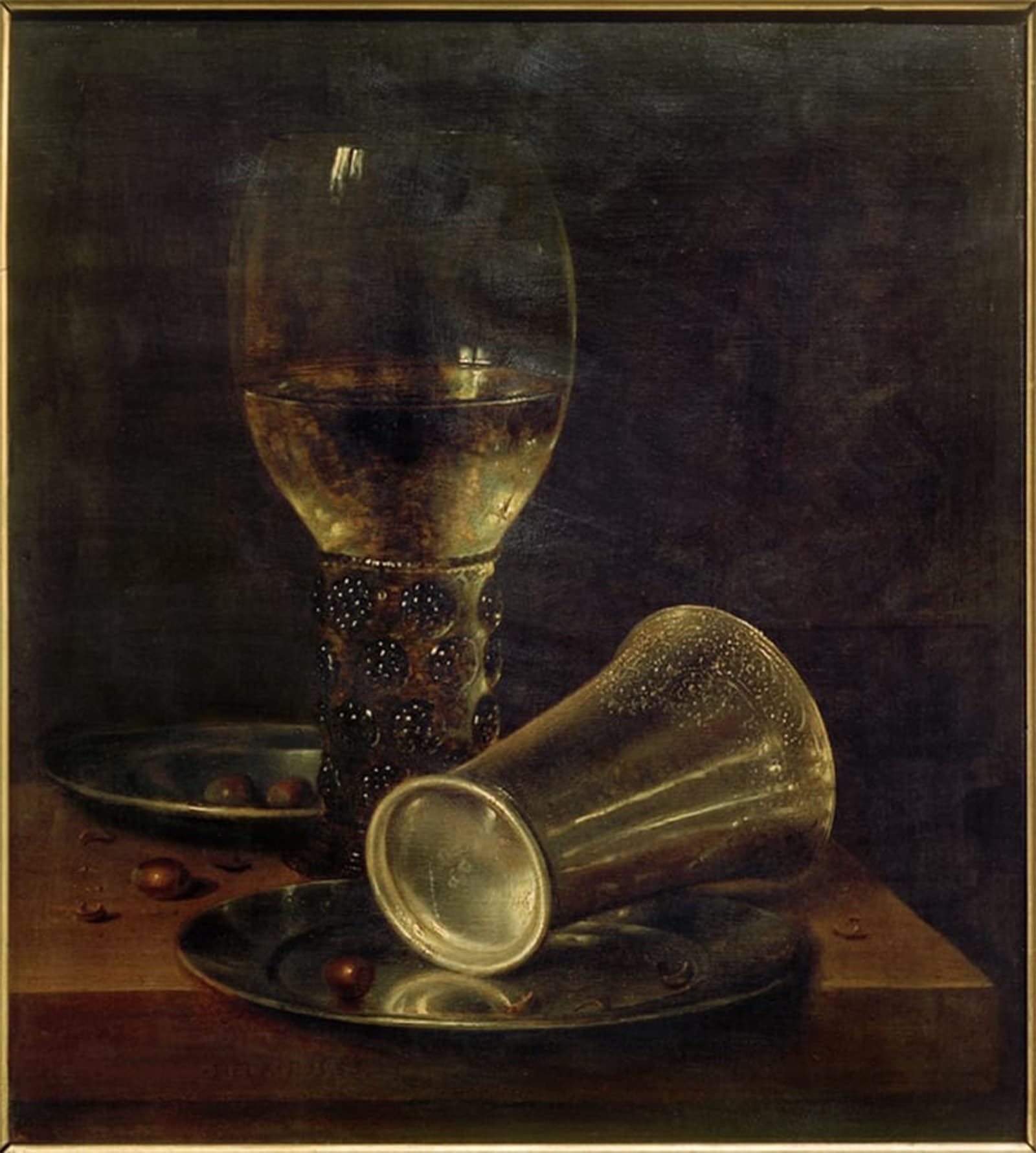 POSTERIIk Famous Animal Posters Vintage Picture Still Life with Upset Drinking Cup by Willem Claesz Heda Modern Wall Decor for Home Decor 60x90cm