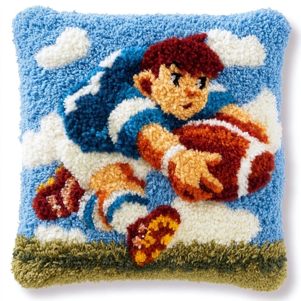 Taxpy D Latch Hook Cushion Kits Rugby 17X17 Inch