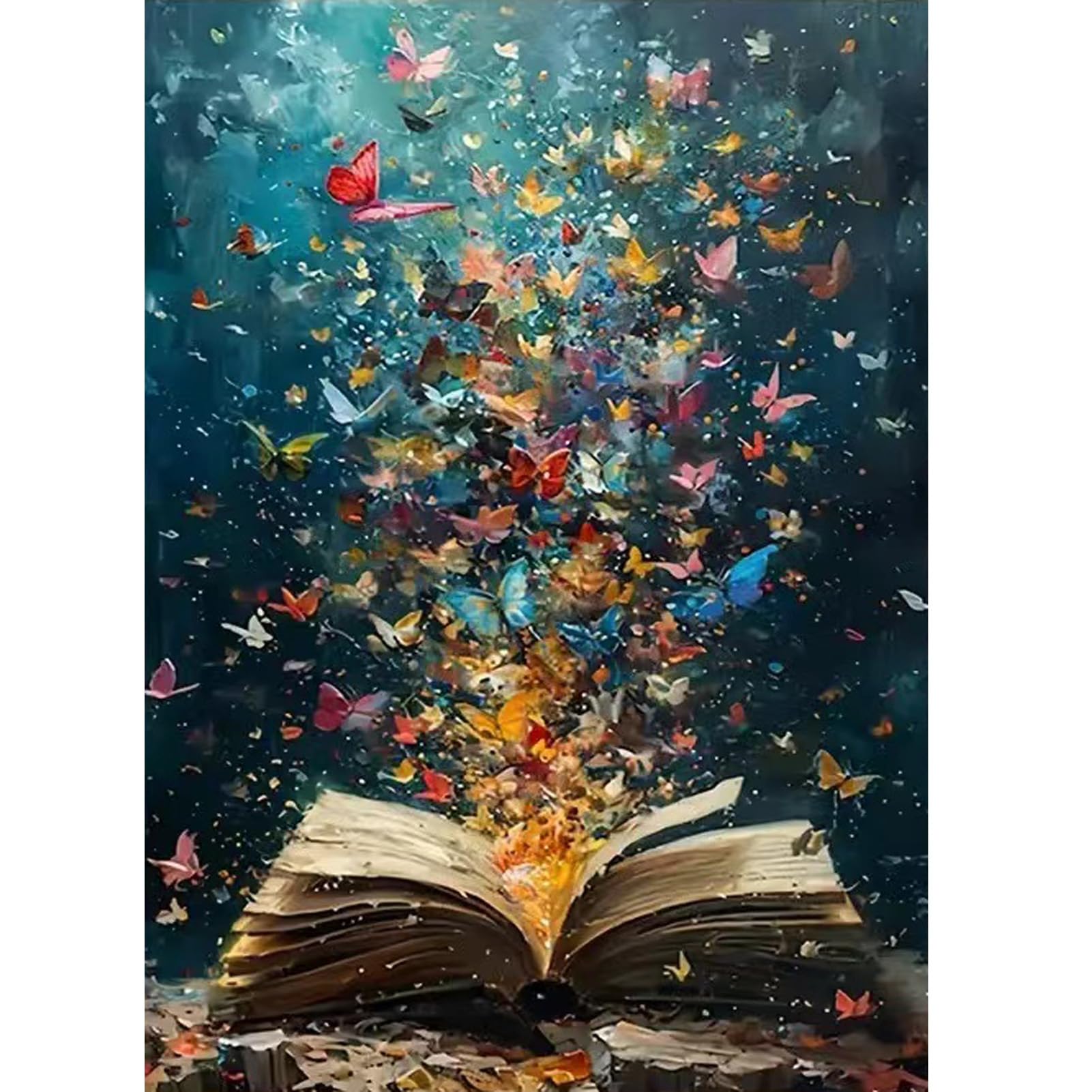 ZQEATRYDiamond Painting Kits for Adults Beginner,Butterfly On Book Page Diamond Art Kits,DIY 5D Full Drill Paint by Diamonds with Paintings Arts and Crafts for Home Decor 12 X 16Inch