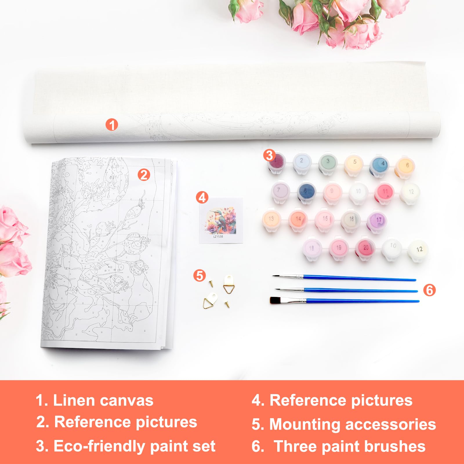 Awesocrafts - Kit di pittura con numeri, motivo: uccelli blu canto profumato, per adulti e bambini, 40,6 x 50,8 cm, incorniciata o no (uccelli, senza