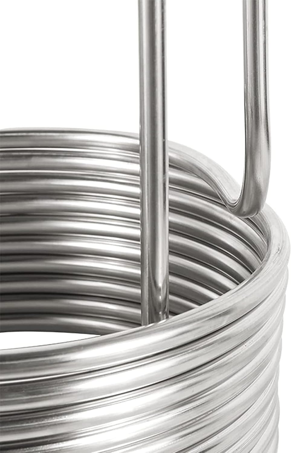 304 Stainless Steel Immersion Wort Chiller, Cooling Coil Tube with Water Adaptor & Silicone Tubing Heat Exchanger Homebrew Beer Cooler