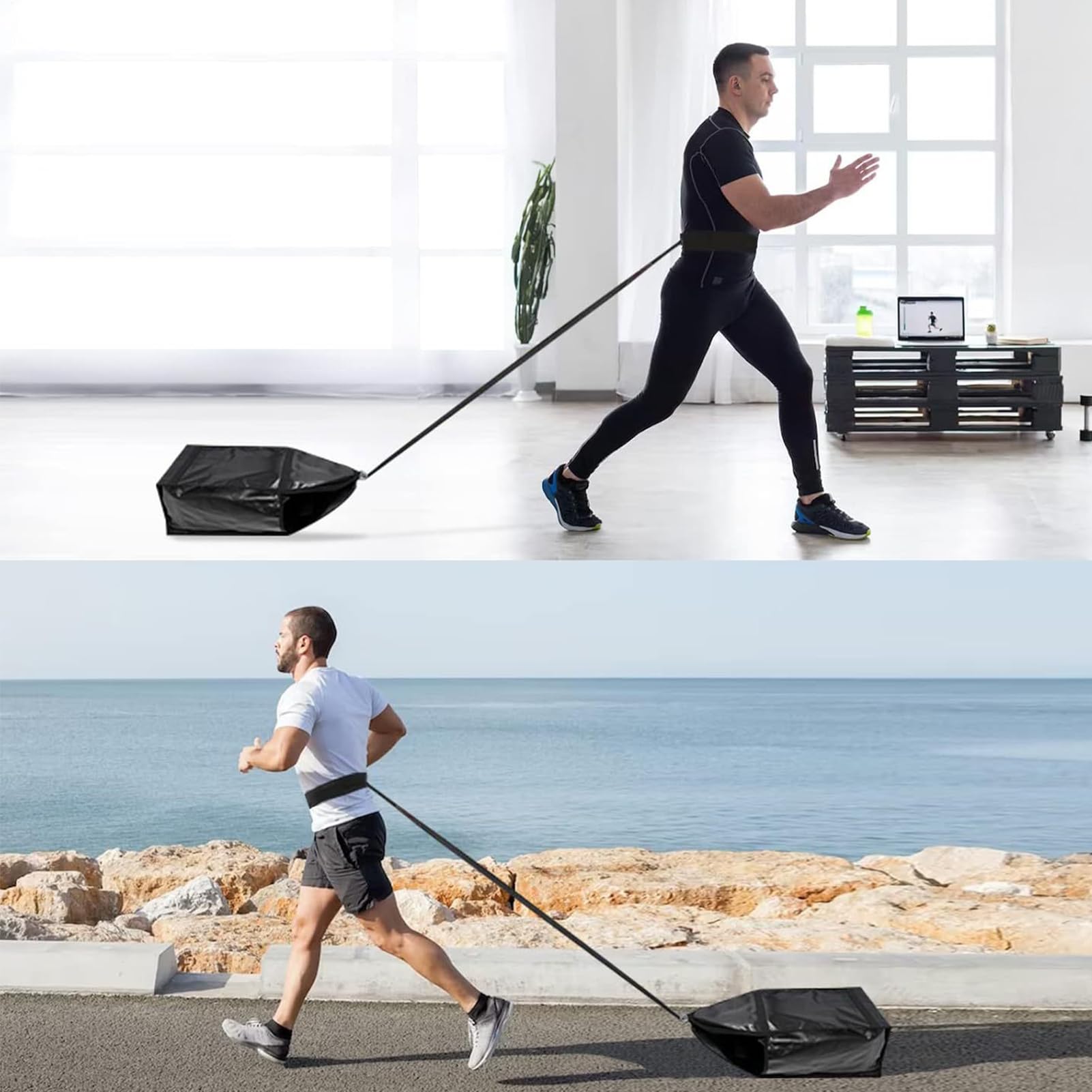 Trainer per slitta con peso regolabile, imbracatura per slitta con peso