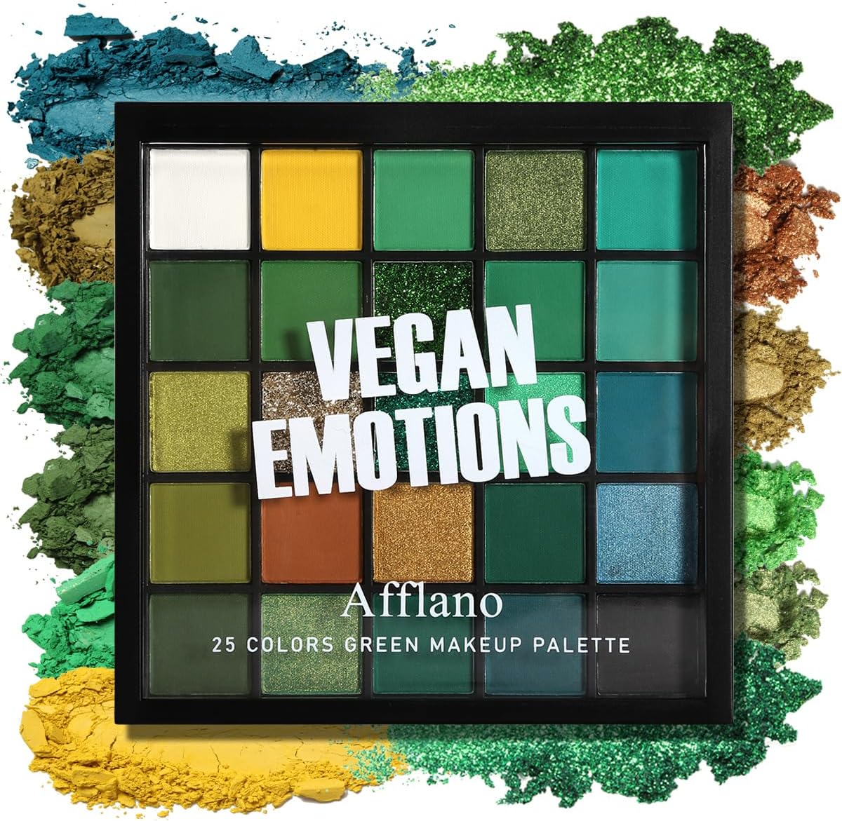 Green Eyeshadow Palette,Highly Pigmented Matte Shimmer Green Blue Multichrome...