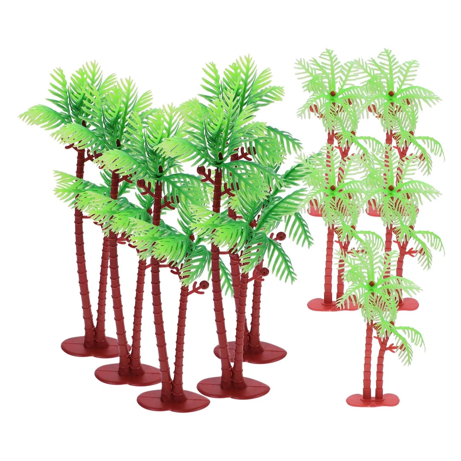 JTKSSCS Aquarium Plants 10 Pcs Artificial Coconut Tree Miniature Model DIY Decor Fish Tank Plant Scenery Toy Trees Mini Plastic