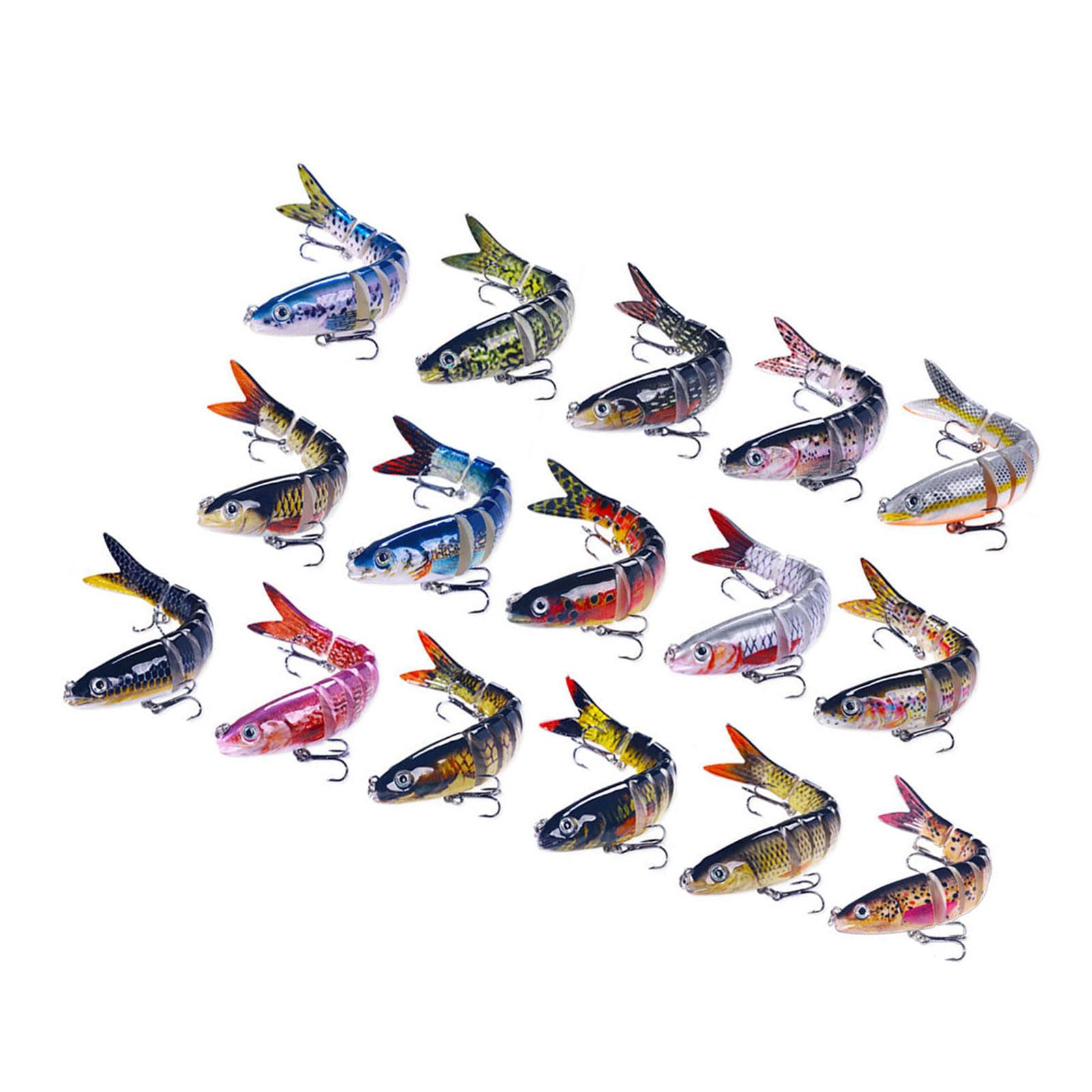 Künstliche 3D-Angelköder, Schwimmköder, mehrere Abschnitte, Angelköder, Salzwasser-Angelköder, Köder