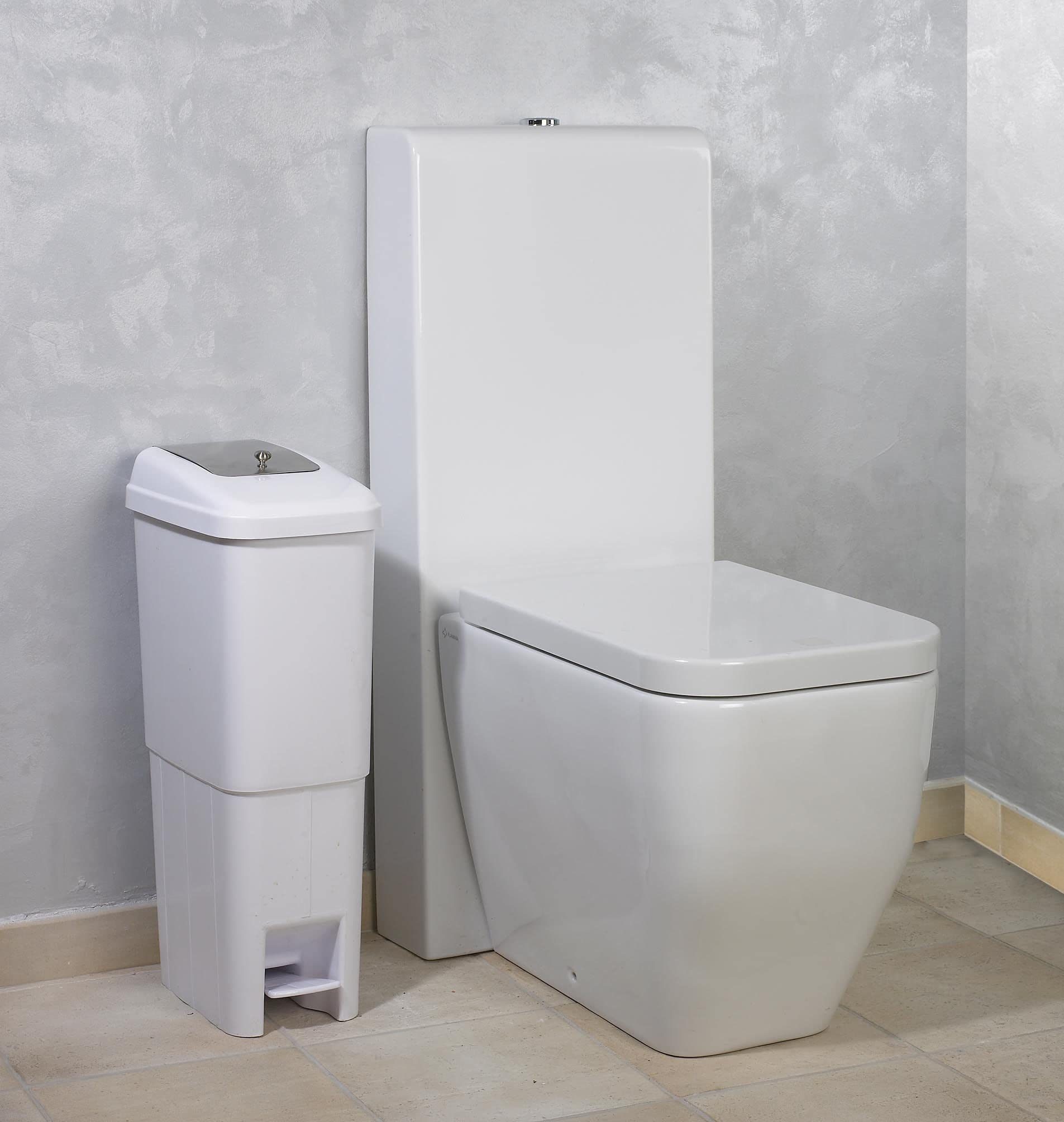 Papelera Baño | Compresero de Baño | Unidad Higiénica Femenina con Tapa de Acero Inoxidable | Contenedor sanitario femenino | Basura Baño Ideal para Baños Públicos y Privados