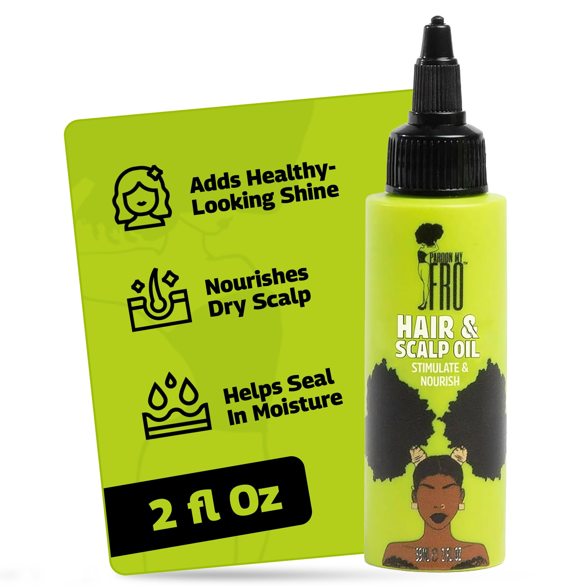 Pardon My Fro Hair & Scalp Oil For Women with Curly & Textured Hair 2 Fl Oz