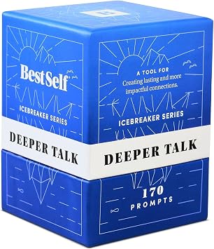 BestSelf Deeper Talk Deck 170 Conversation Starter Cards, 6 Categories | Real talks for friends, family, coworkers & dates. The ultimate icebreaker game.