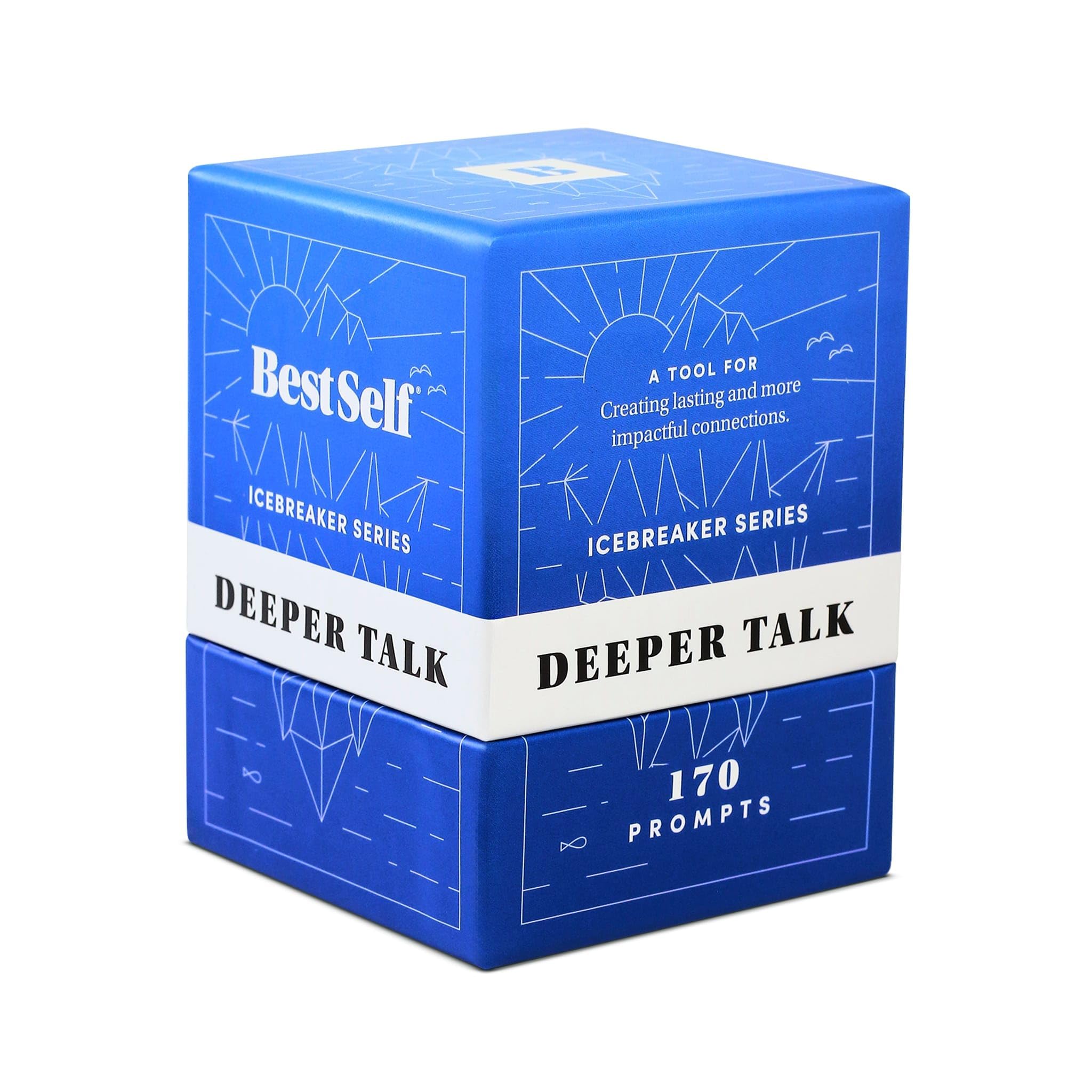 BestSelf Gesprächsstarter DeepTalk Deck, leistungsstarkes Werkzeug zum Aufbau und Stärken von Beziehungen durch Kultivierung offener, fesselnder und sinnvoller Interaktionen – 150 ansprechende | Echte Gespräche für Freunde, Familie, Kollegen & Verabredung