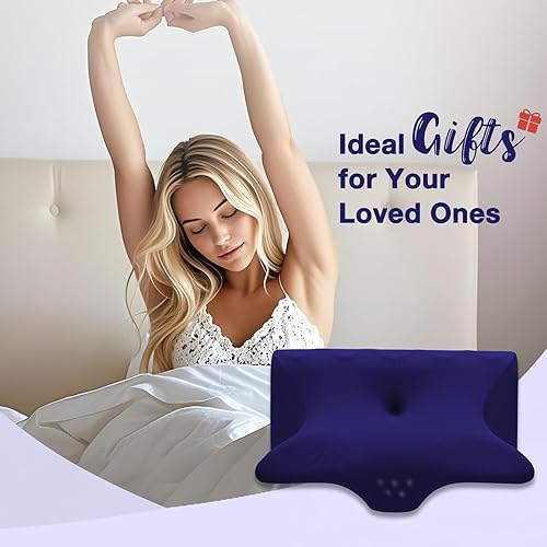 Miniatura 8 de Almohada cervical para el cuello para aliviar el dolor, almohadas ergonómicas de espuma viscoelástica de contorno para dormir, almohada refrescante