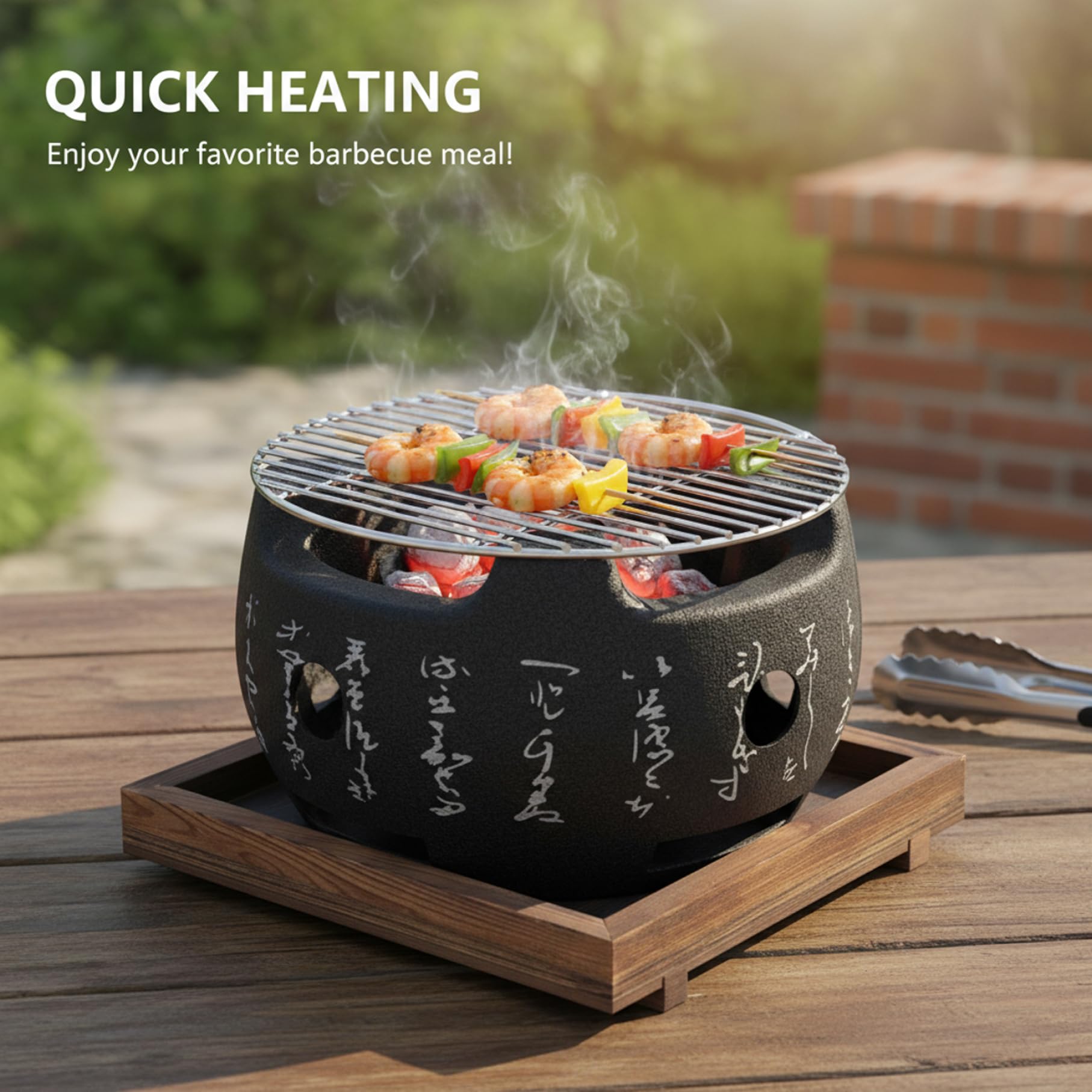 Piccola griglia giapponese Yakitori con rete e base per barbecue da interno, Yakiniku, Robata