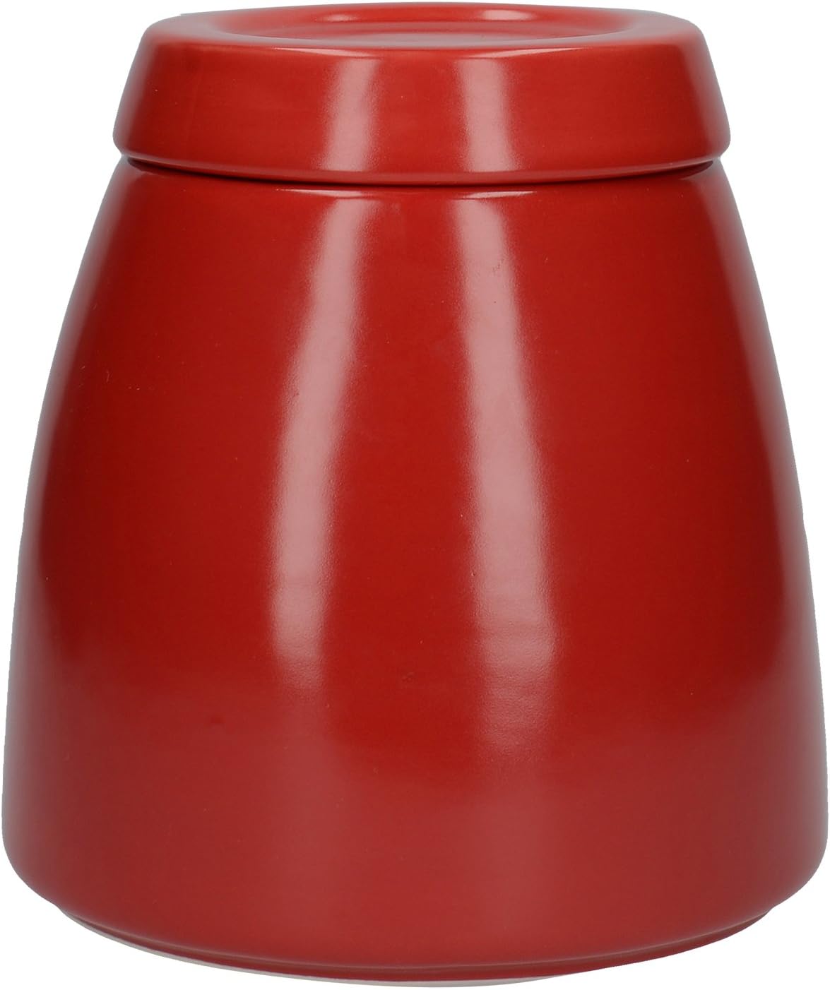 La Cafetière 5225683 Barcelona Ceramic Sugar / Coffee / Tea Canister with Lid, 12.7 x 12.7 x 13.6 cm (5" x 5" x 5.5") - Red