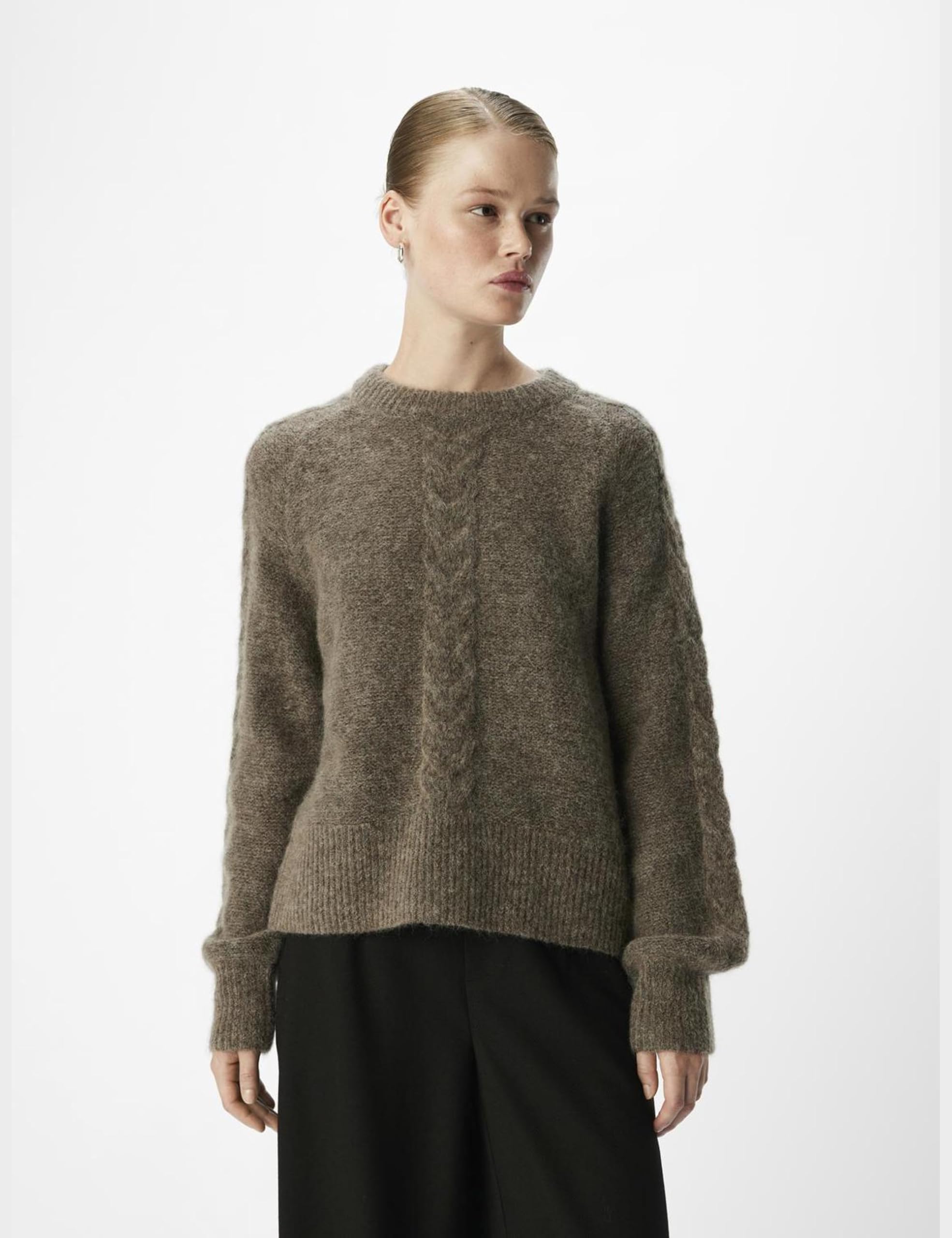 Object Damski sweter dzianinowy, Morel/Szczegóły: melanż, S | Sweter