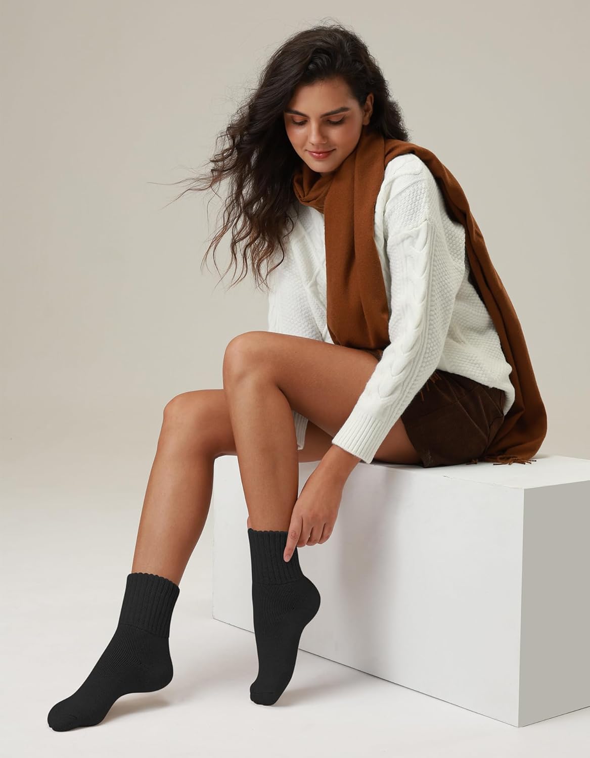 CLOSEMATE Womens Thick Full Cushioned Thermal Warm Boot Socks for Winter 3 Pairs - Image 5