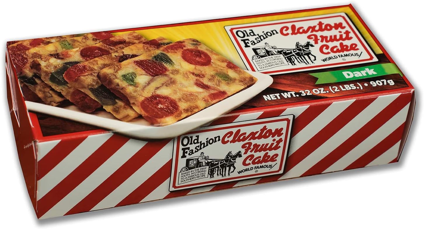 Claxton Fruit Cake - 2 Lb. Dark Recipe - Solid Loaf