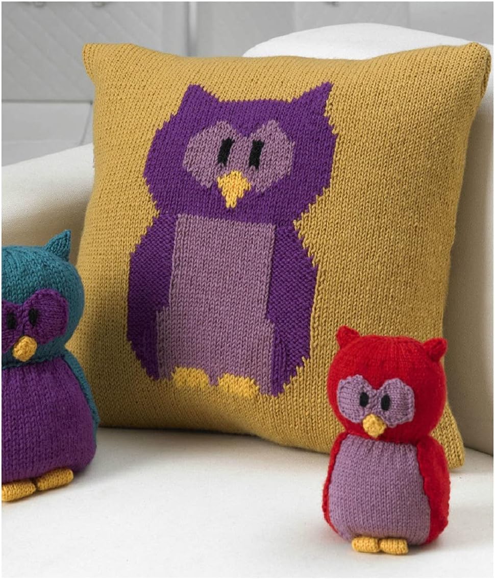 King Cole Double Knit DK Knitting Pattern for Owl Motif Cushion Toy & Doorstop 9016