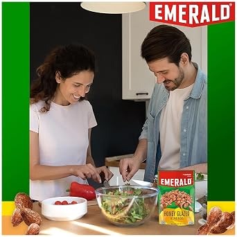 Emerald Cashews, Glazed Nut Snack, Sweet and Crunchy Cashews, Protein Snack, Resealable Bag, Honey Glazed Cashews, 5 Ounce (Pack of 2)