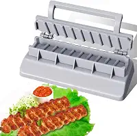 Pamkiid Máquina De Prensa Para Fazer Kebab, Molde Espetos Grandes Espetinho, Manual Espetinhos Carne Carneiro, Ferramenta Grelhar Churrasco, Cinza