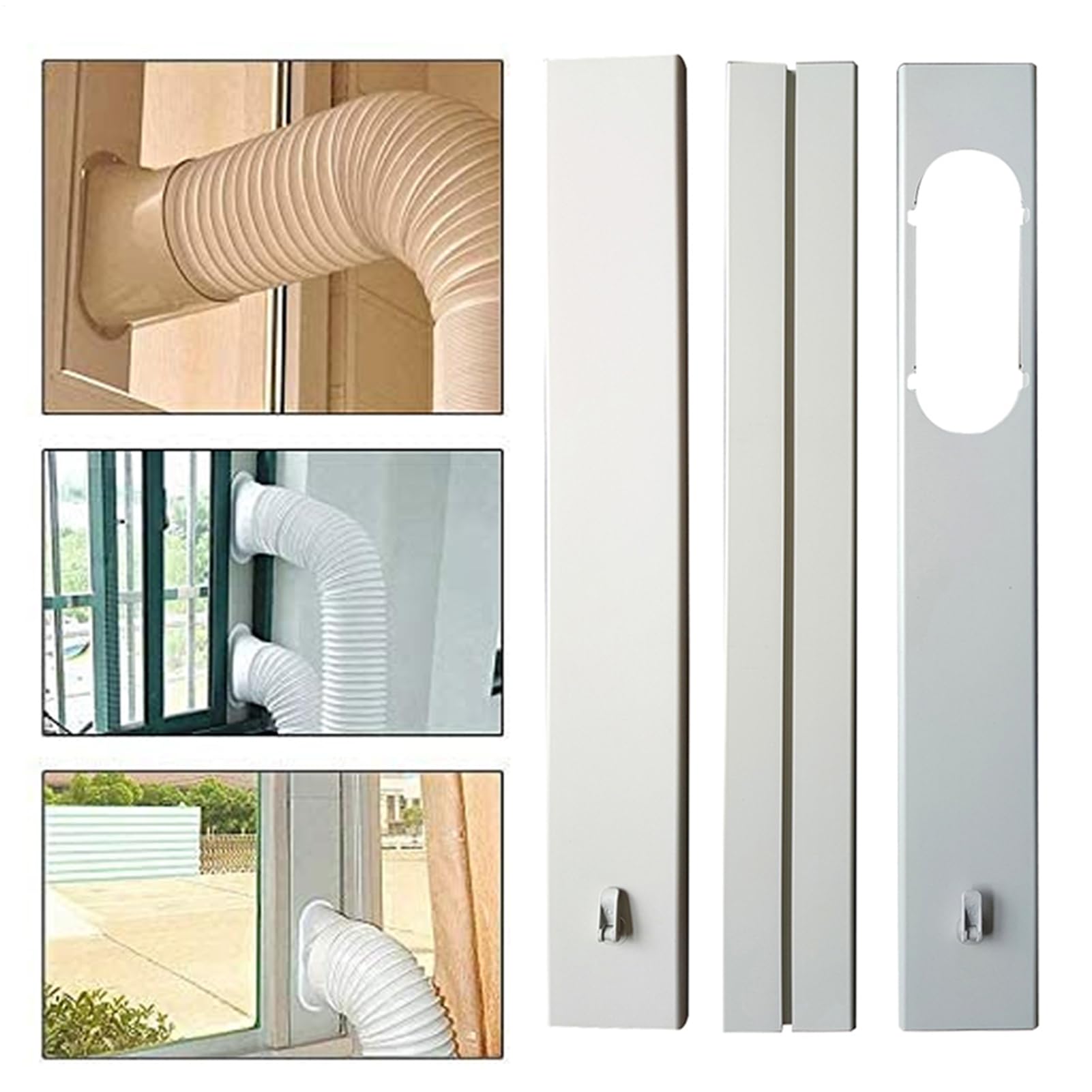 Kit de fenêtre de climatisation portable, adaptateur de tuyau d'évacuation de volet roulant, joint de fenêtre, adaptateur de tuyau d'évacuation, kit de purge AC réglable pour canaux