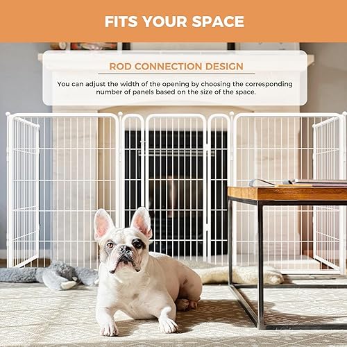 Miniatura 10 de FXW Puerta para perros extra ancha diseñada para uso en interiores, ancho ajustable de hasta 137 pulgadas de ancho (24 pulgadas de alto, 6 paneles