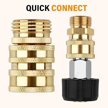8 PCS Pressure Washer Adapter Set, Quick Disconnect Kit with M22 Metric Male Thread Quick Connector, M22 Swivel to 3/8'' Quick Connect, 3/4 to Quick Release