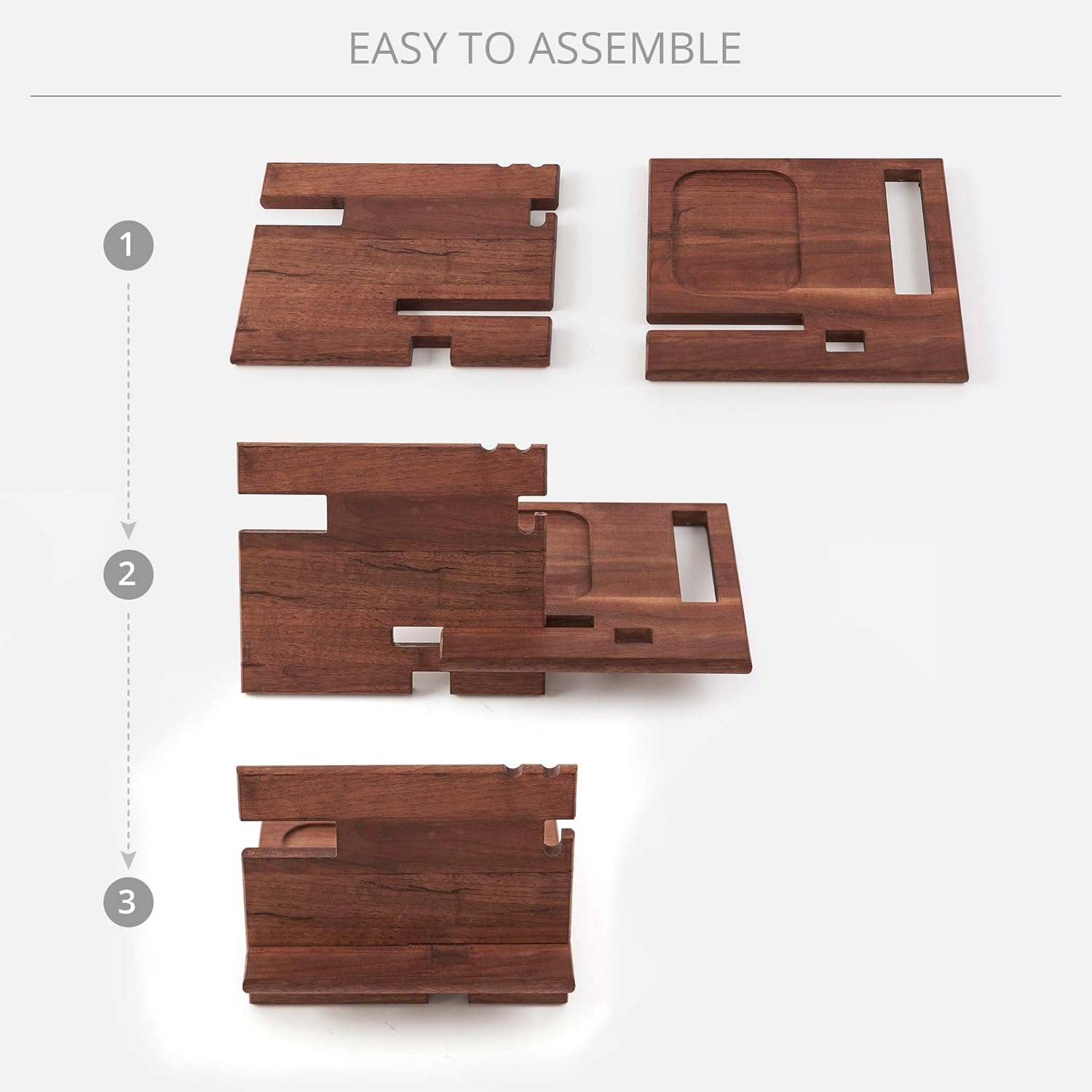 Flаѕh Dеаlѕ - 80% оƒƒ Wood Phone Charging Station for Men ​and​ Nightstand Organizer Dock - ​for All iPhone, Android Devices - Wooden Bedside Stand