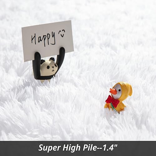 Miniatura 42 de HOMBYS Alfombra lanuda de 9 x 12 pies, alfombra de felpa ultra mullida de piel sintética grande para sala de estar, dormitorio, alfombra mullida