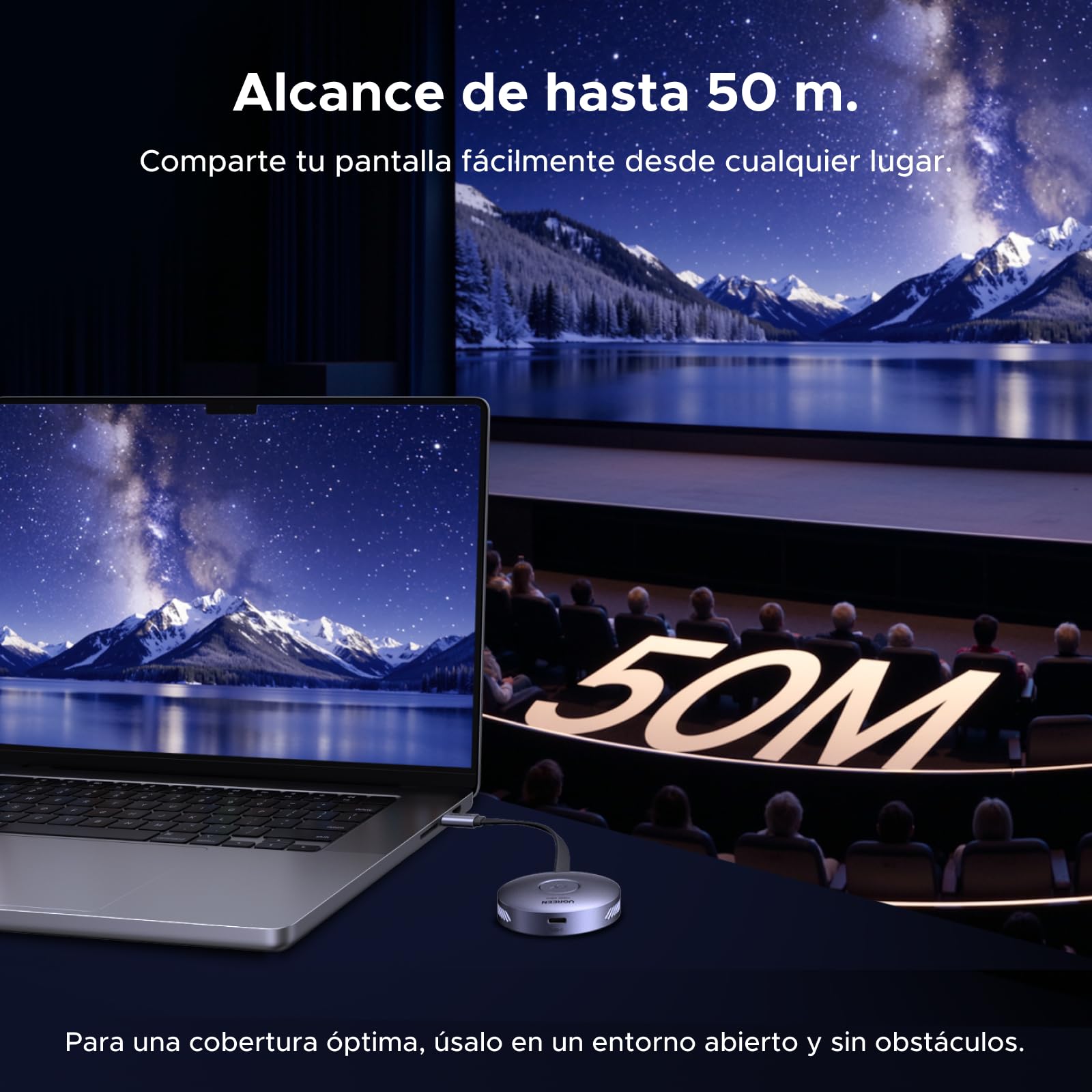 UGREEN Trasmettitore e Ricevitore HDMI Wireless USB C TX HDMI RX Magnetico 1080P 60Hz 50M Plug Play 5G WiFi Trasmissione PD 30W Compatibile con iPhone 17 Pro Max Air 16 Macbook Air Pro iPad Monitor